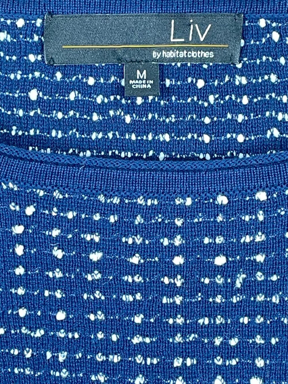 LIV by Habitat Navy Speckled Textured Knit Boxy Crop Sweater Medium - Picture 9 of 11